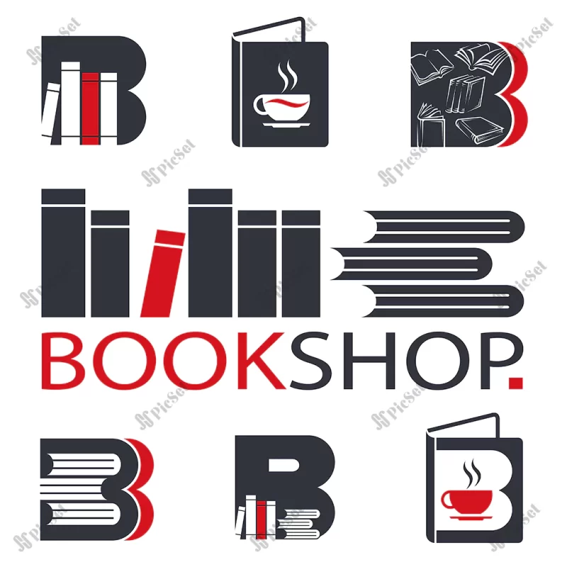 book store emblem set / مجموعه آیکن، نماد کتابفروشی