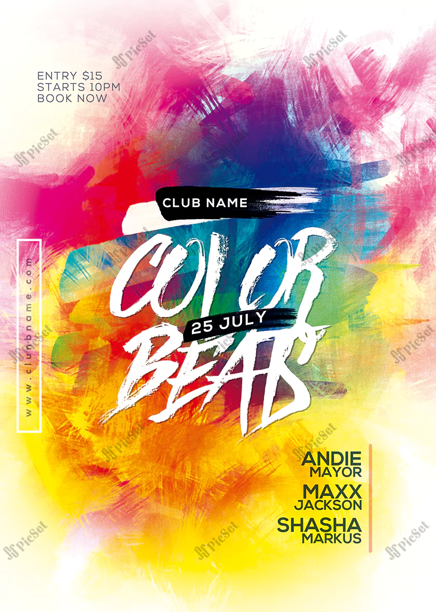 color beats party flyer / بروشور رنگی