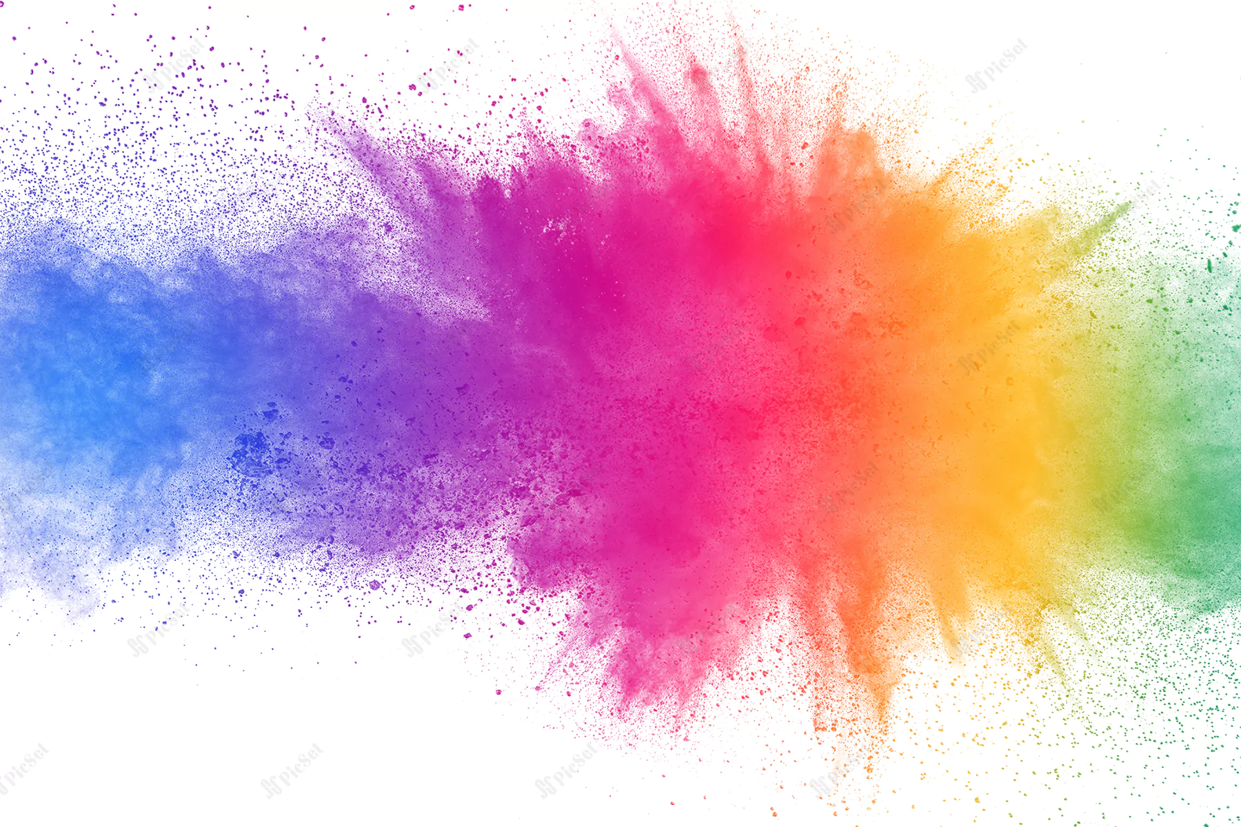 colorful powder explosion white background / پس زمینه سفید انفجار پودر رنگارنگ