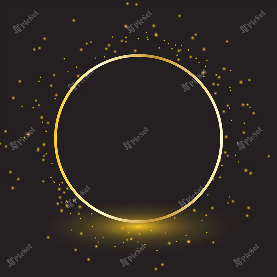 golden glitter circle abstract background elegant golden frame / دایره زرق و برق طلایی پس زمینه انتزاعی قاب طلایی زیبا