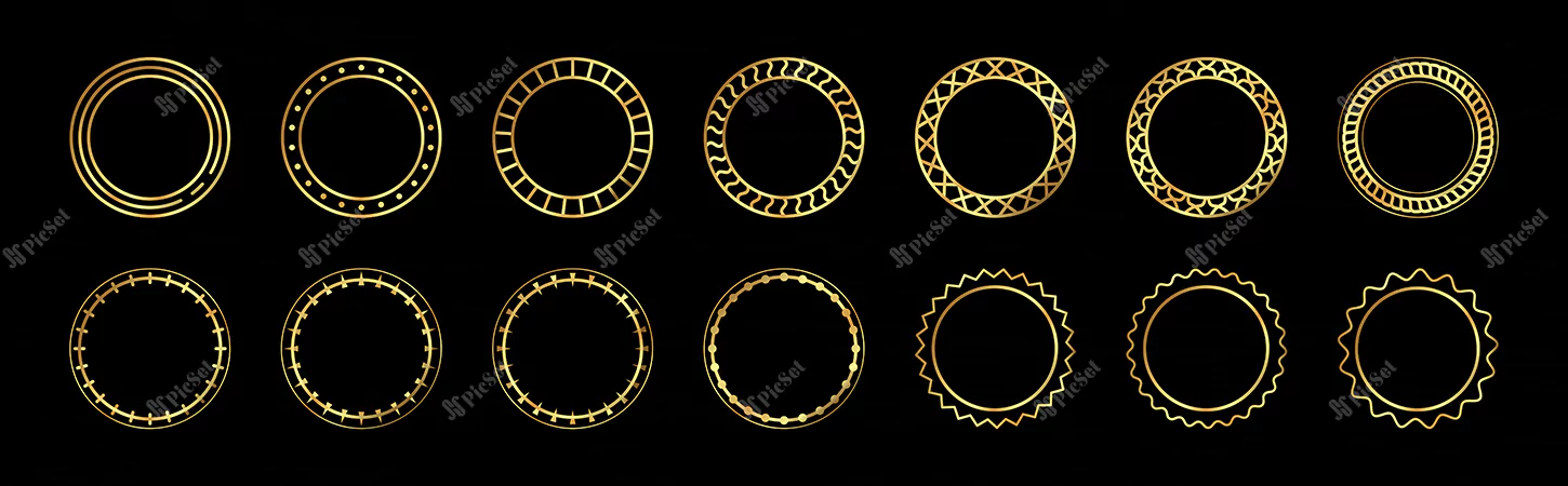 set gold round frame / ست قاب گرد طلایی