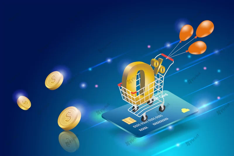 percent interest free online shopping cart credit card payment money spending e commerce / صفر درصد رایگان سبد خرید آنلاین کارت اعتباری تجارت الکترونیک