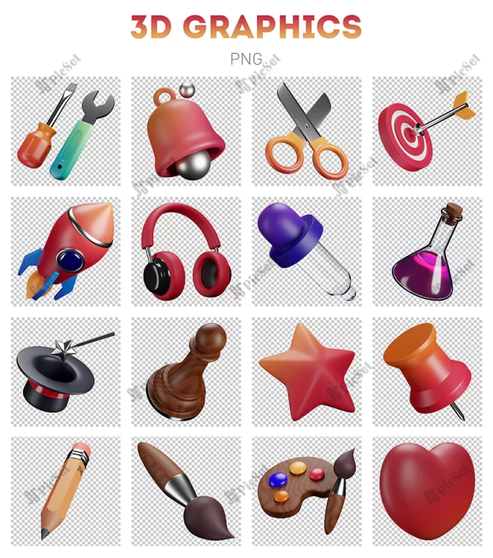 3d gradient icons shape graphics isolated design element / آیکن سه بعدی عناصر طراحی گرافیکی