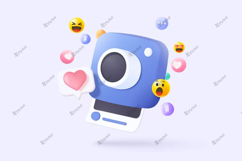 3d minimal photo camera with lens button pastel background with shadow 3d simple snapshot camera icon concept volumetric design creative photos lens isolated vector render illustration / دوربین عکاسی سه بعدی و عکس فوری