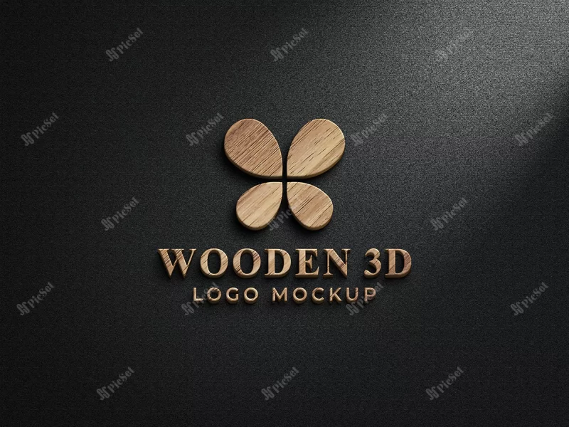 3d wooden logo mockup design / موکاپ لوگوی چوبی سه بعدی