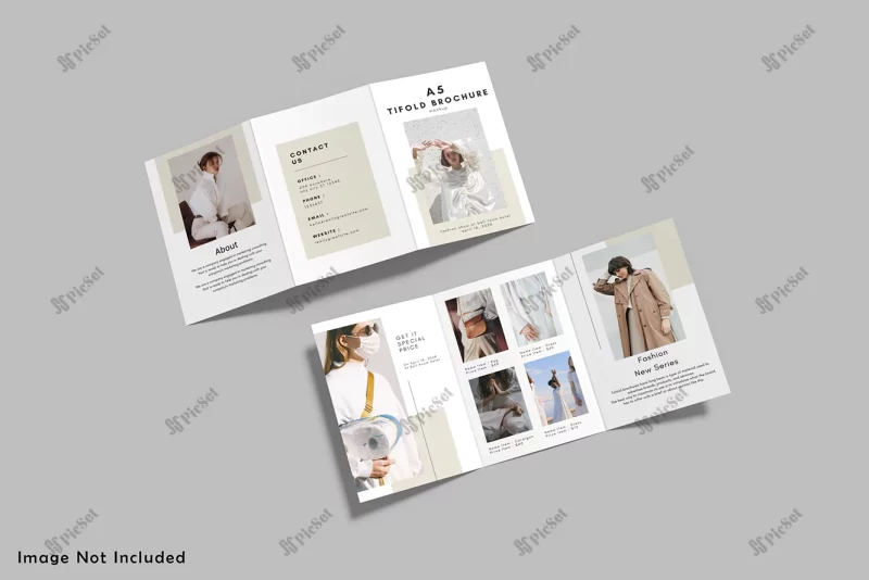 a5 trifold brochure mockup / موکاپ بروشور سه لت