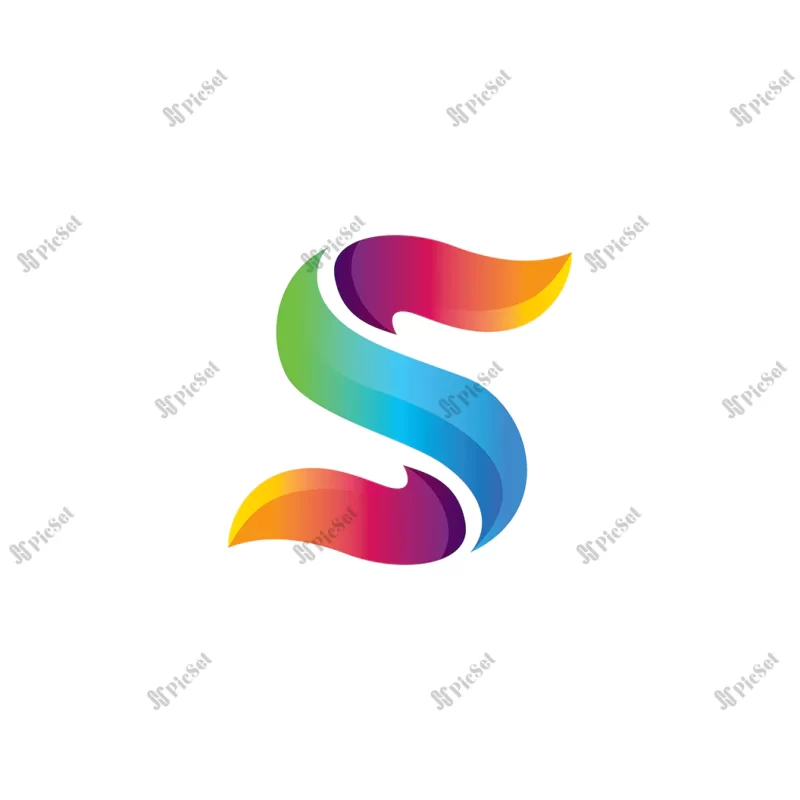 abstract colorful s letter logo gradient color / لوگو حرف s