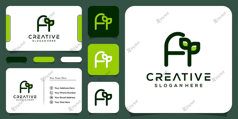 abstract initial leaf letter logo design / طراحی لوگوی حرف اول a