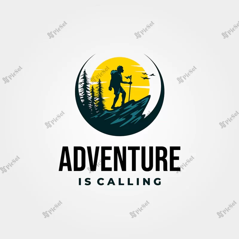 adventure hiking logo v / لوگو پیاده روی، کوهنوردی، ماجراجویی، حرف v