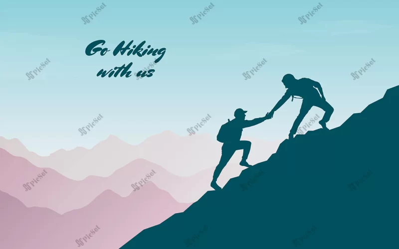 adventure mountains assist friend when climbing top hand support / ماجراجویی بالا رفتن از کوه و با دست به دوست کمک کردن