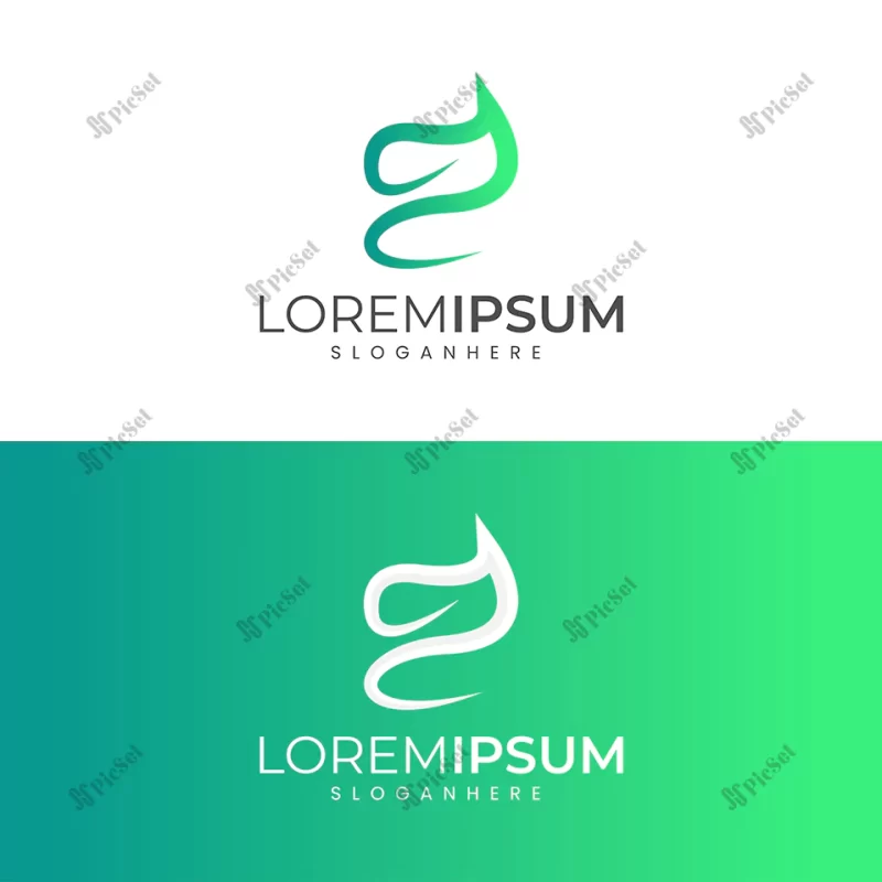amazing modern minimalist gradient leaves logo design with letter l logo / لوگو برگ مینیمالیستی با حرف L
