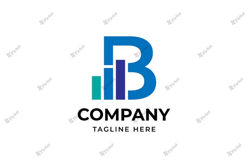 b finance chart logo design inspiration vector illustration / لوگو نمودار مالی b