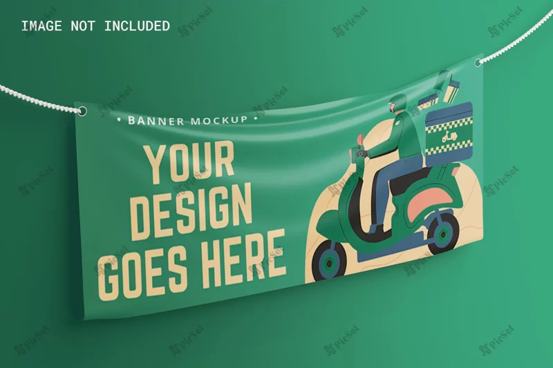 banner mockup hanging wall / موکاپ بنر دیواری