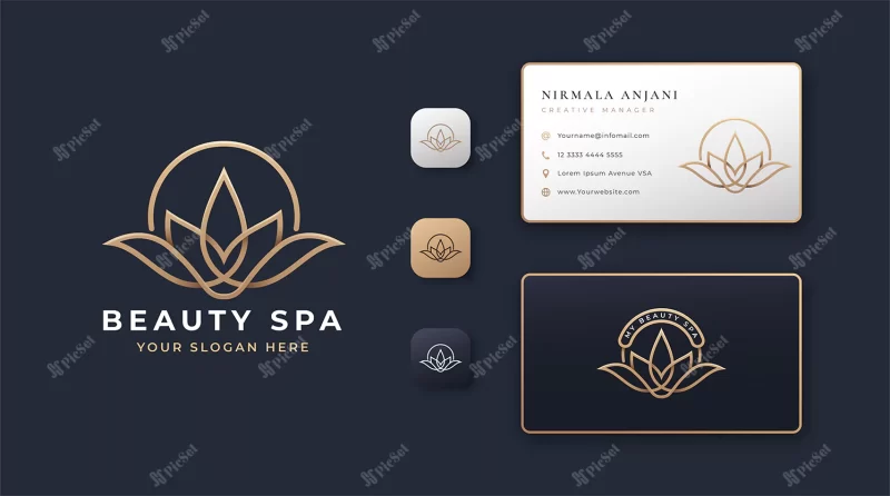 beauty spa lotus logo business card design / طراحی لوگو و کارت ویزیت گل لوتوس، نیلوفر