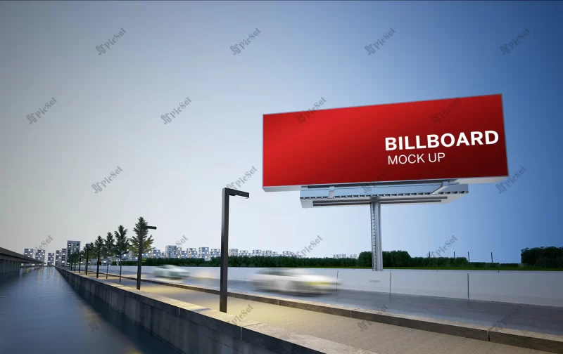 billboard highway 3d rendering mockup / موکاپ سه بعدی بیلبورد بزرگراه