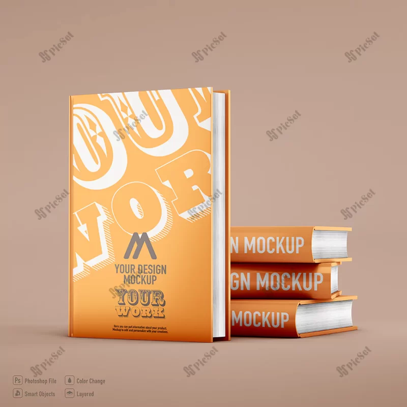 book mockup isolated soft color background / موکاپ جلد کتاب پس زمینه رنگی ملایم، کتاب ها روی هم