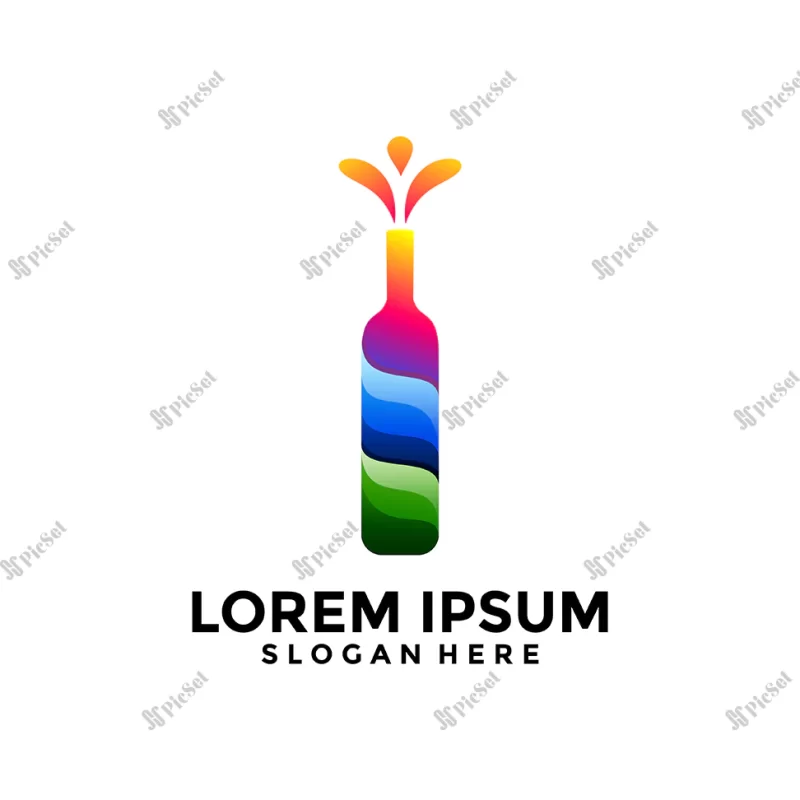 bottle logo template / لوگو بطری، نوشیدنی