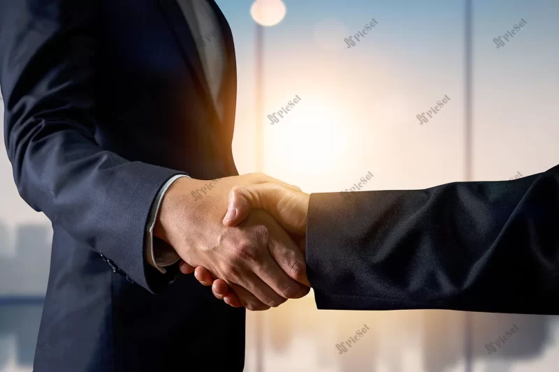 business agreement successful negotiation concept businessman suit shake hand with customer / توافق تجاری مفهوم مذاکره موفق دست دادن با مشتری