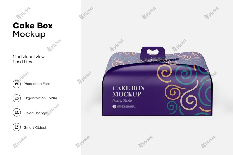 cake box mockup design isolated / موکاپ جعبه کیک