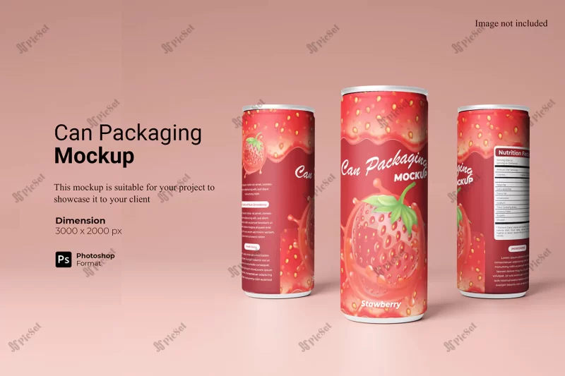 can packaging mockup design isolated / موکاپ قوطی نوشیدنی، آبمیوه، نوشابه