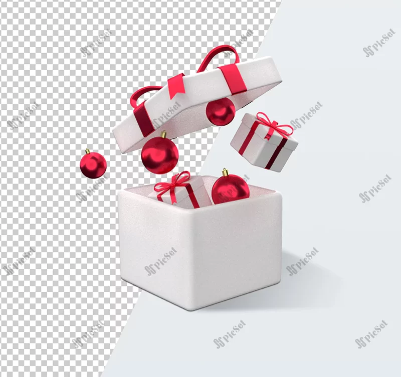 christmas gift box cartoon 3d rendering isolated / جعبه هدیه کریسمس سه بعدی