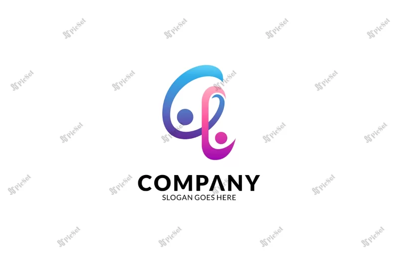 cl letter care life logo two people with gradient colors white background good healthcare happy family human relationship teamwork / لوگو مراقبت های بهداشتی، خانواده شاد، کار تیمی، حرف c و l