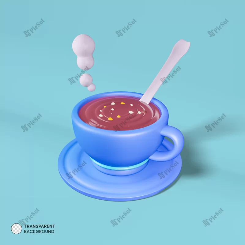 coffee icon isolated 3d render illustration / سه بعدی فنجان قهوه چای