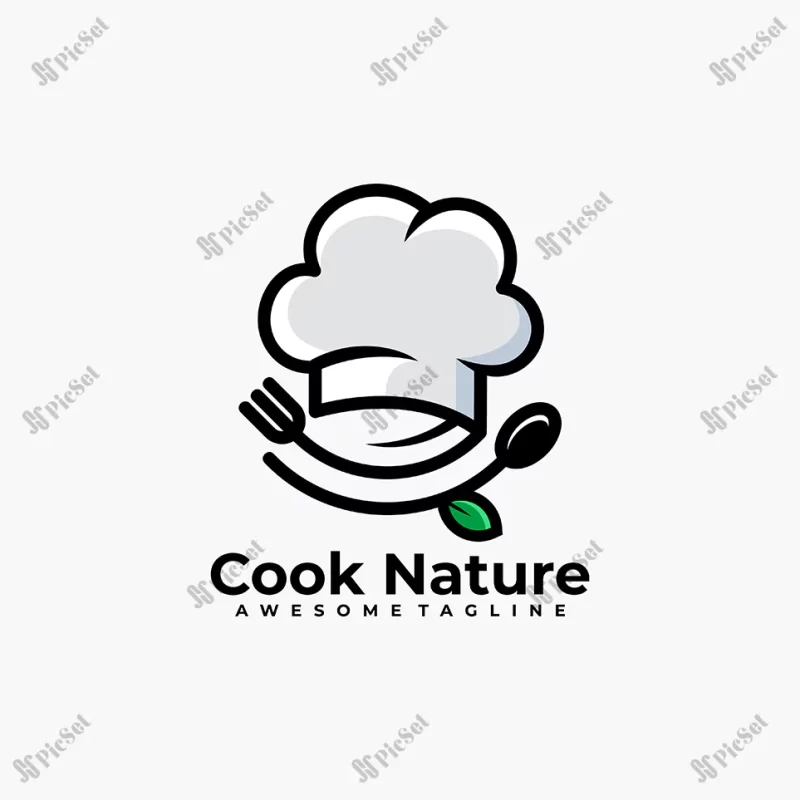 cook nature logo design template / لوگو طبیعت آشپزی