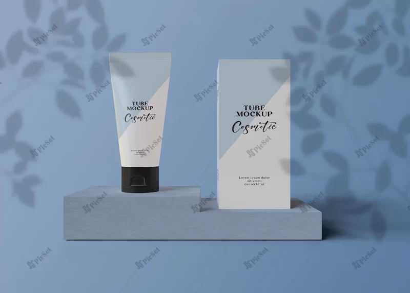 cosmetic tube with box packaging mockups / موکاپ آرایشی بهداشتی، کرم دست و صورت