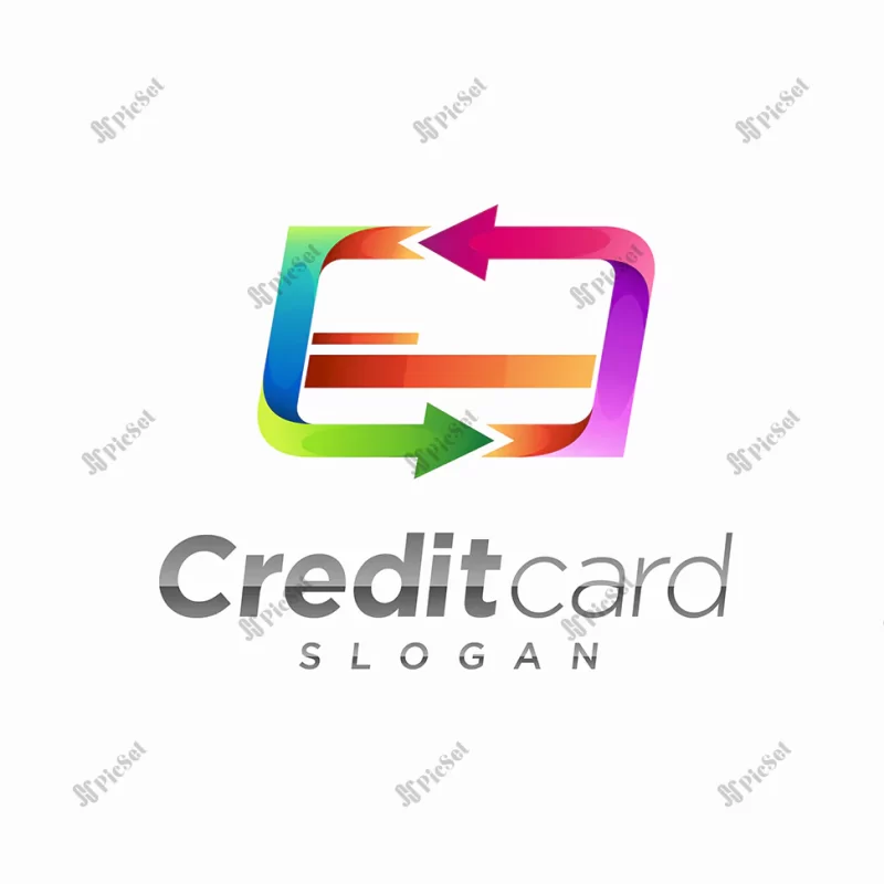 credit card logo with arrow concept / لوگو کارت اعتباری با مفهوم فلش