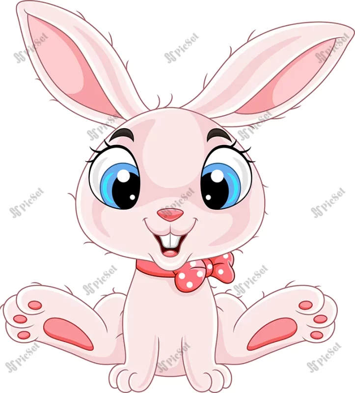 cute baby rabbit cartoon sitting / بچه خرگوش ناز