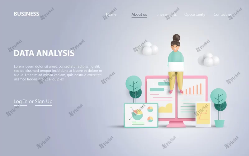 data analysis 3d cartoon / سه بعدی تجزیه و تحلیل داده ها