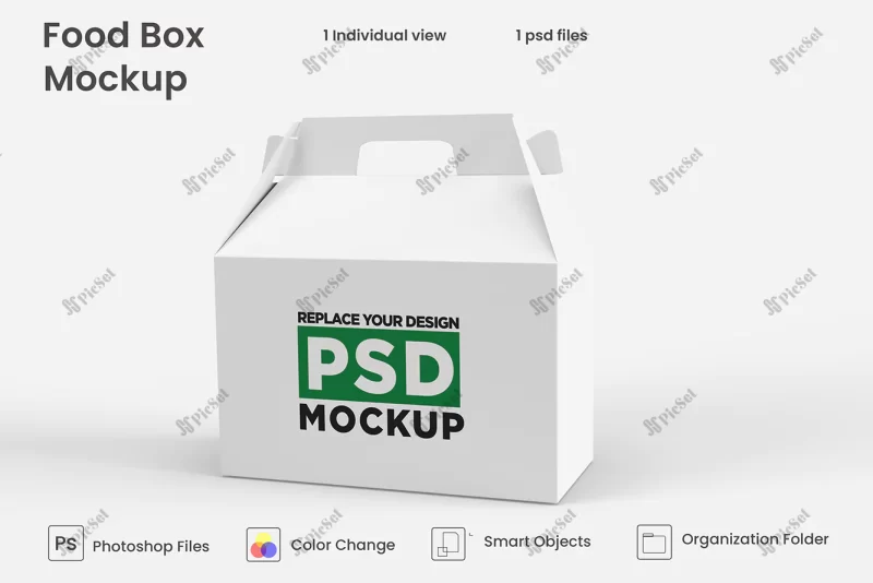 delivery food brown box mockup design / موکاپ جعبه تحویل غذا