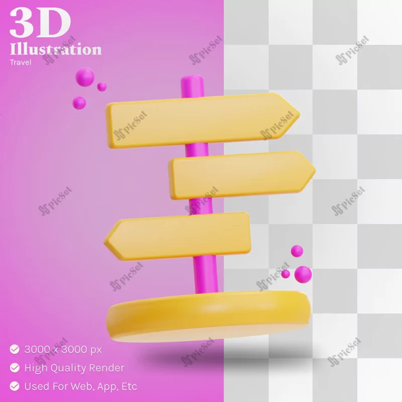 direction illustration 3d / جهت، فلش، تابلو راهنما سه بعدی