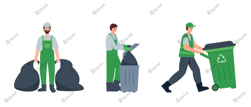 dumpster janitors uniform garbage men waste recycling transportation / زباله دان، سرایدار، حمل و نقل بازیافت زباله