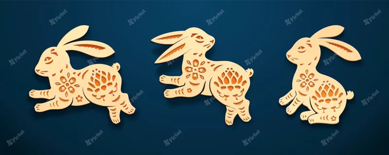 eastern bunny rabbit hare animal paper art / خرگوش شرقی