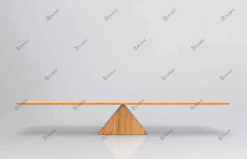 empty blank wood balance scale gray background / پس زمینه خاکستری مقیاس تعادل چوب، میزان ترازو