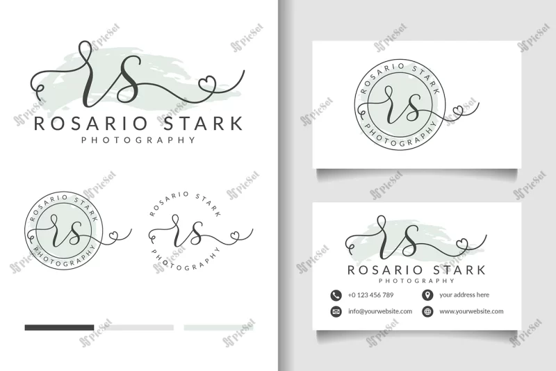 feminine logo initial rs business card template / لوگو کارت ویزیت حروف v و s