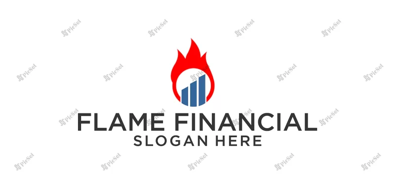 flame financial logo / لوگو مالی شعله مفهوم نفت و گاز
