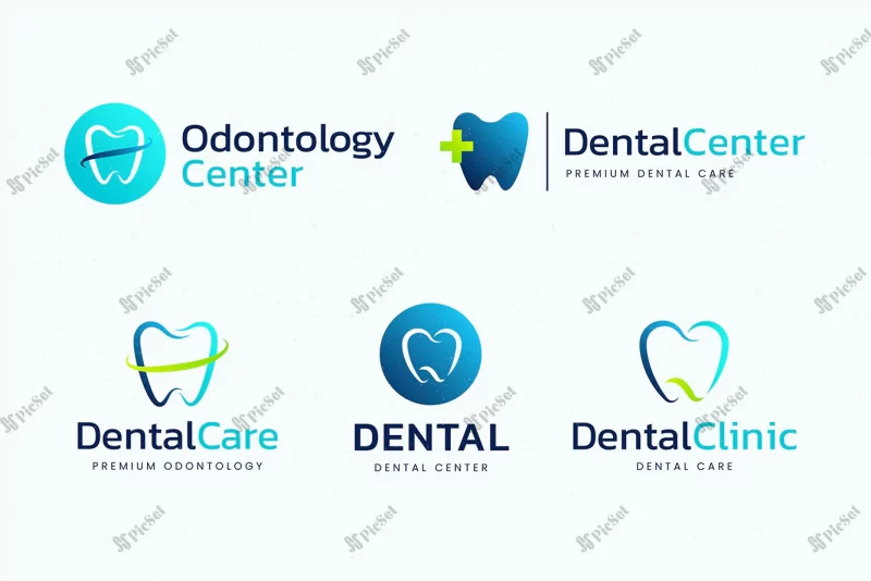 flat design dental logo templates / لوگوی دندانپزشکی