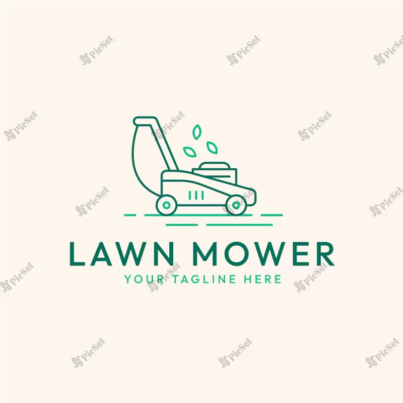 flat design lawn mower logo / لوگو ماشین چمن زنی