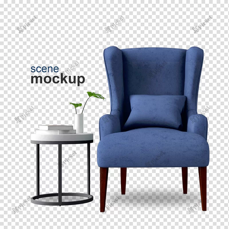 front view armchair 3d rendering / سه بعدی صندلی مبل راحتی
