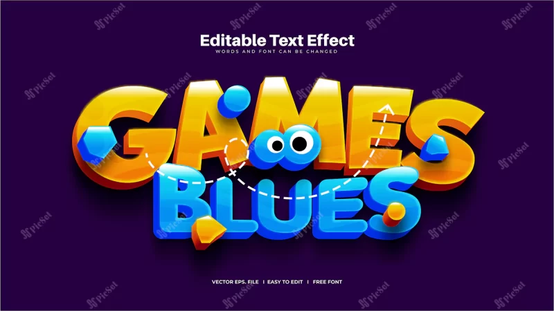 games blues text effect / لوگو تایپوگرافی با بازی متن