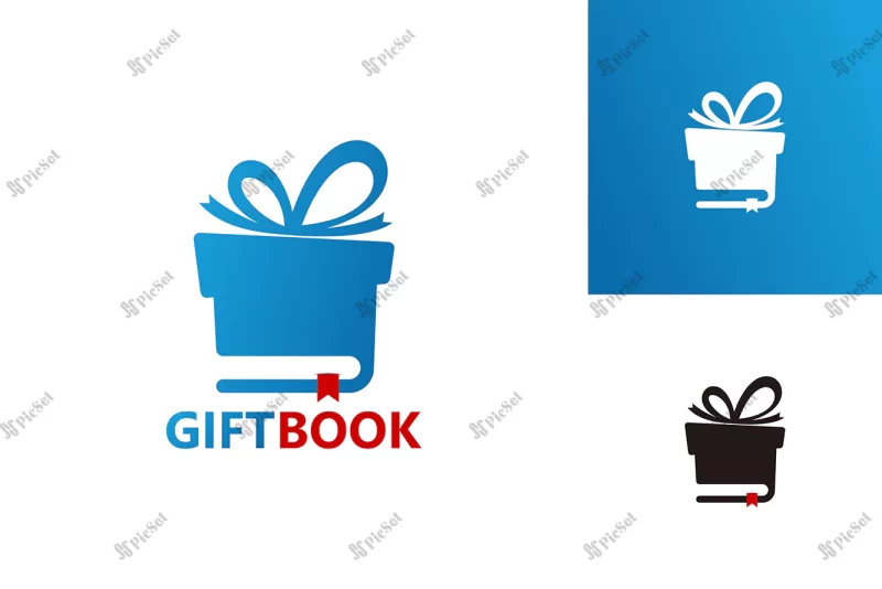gift book logo template design vector emblem design concept creative symbol icon / لوگوی کتاب هدیه خلاق