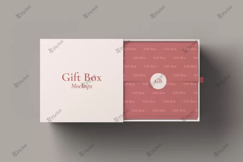gift box mockup top view / موکاپ جعبه هدیه برندینگ