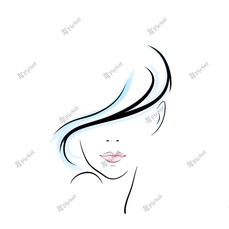 girl head illustration / لوگو سر دختر، چهره