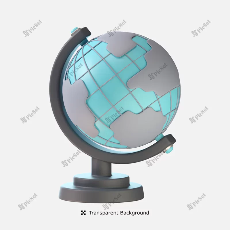 globe 3d icon illustration / تصویر آیکون سه بعدی کره زمین