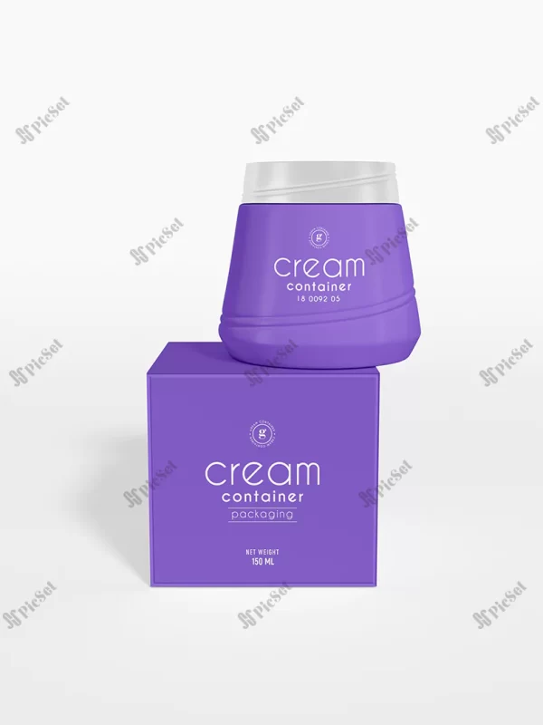 glossy cosmetic cream container branding mockup / موکاپ برند کرم آرایشی بهداشتی