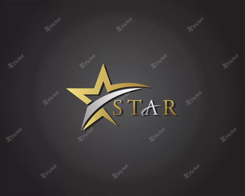 gold star logo creative emblem sign symbol business / لوگو کسب و کار ستاره طلایی