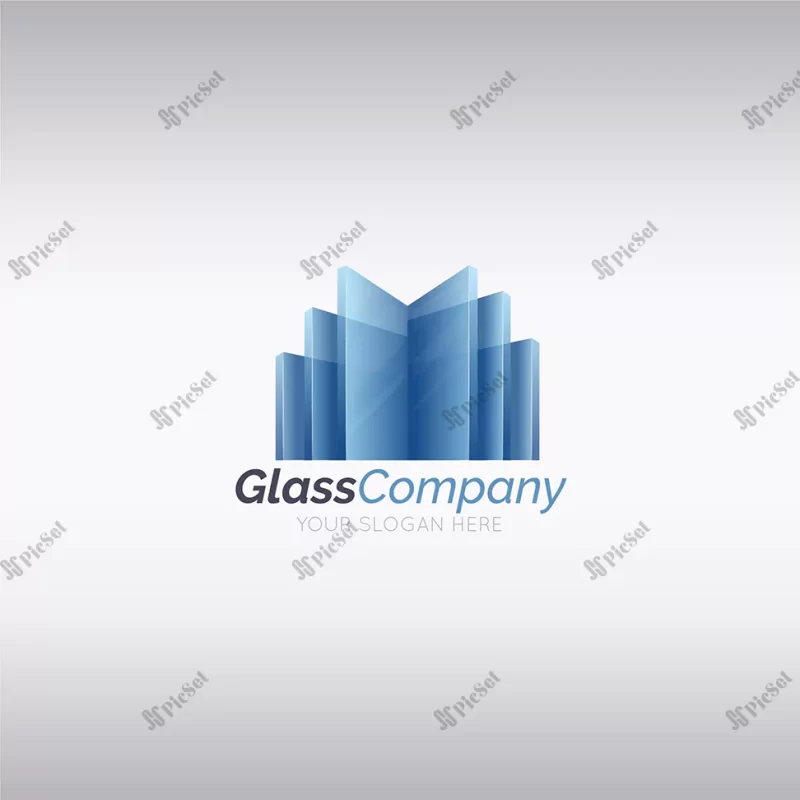 gradient colored glass logo template / لوگوی ساخت و ساز ساختمانی گرادیانت